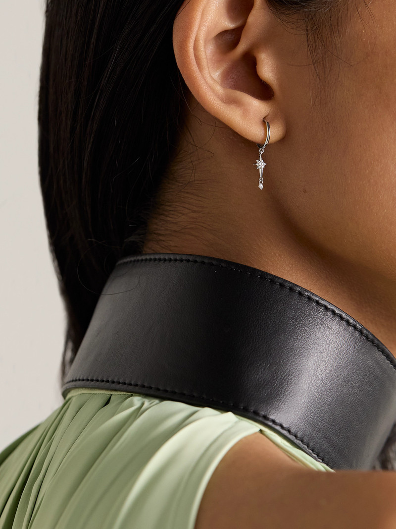 PERSÉE North Star 18-karat White Gold Diamond Single Hoop Earring outlook