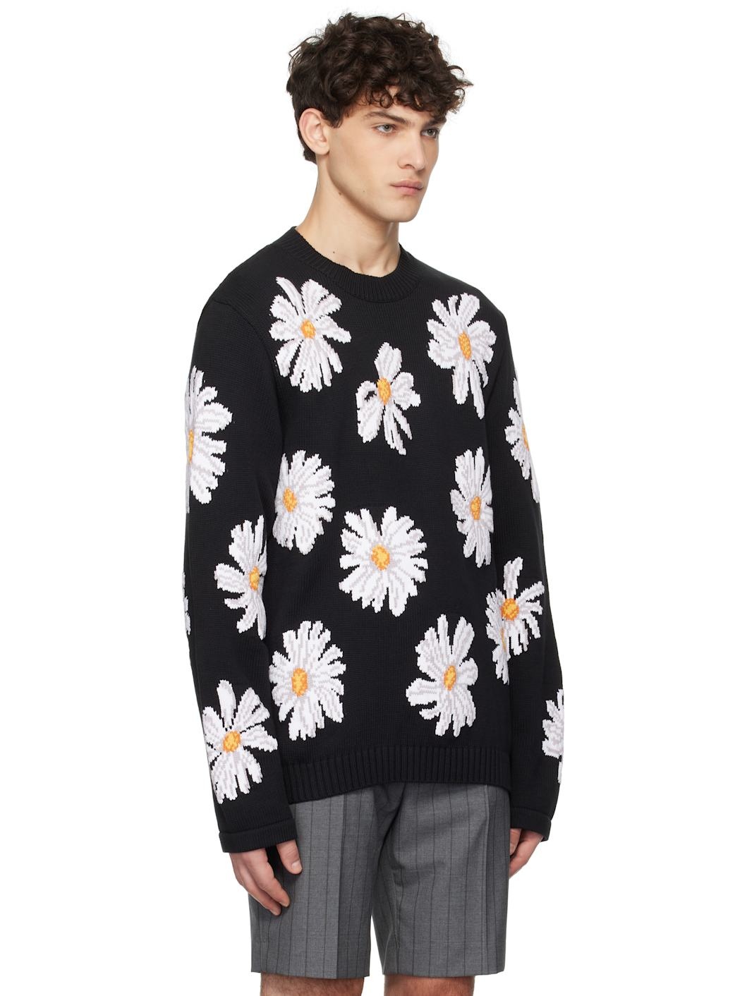 Black All Over Daisy Sweater - 2