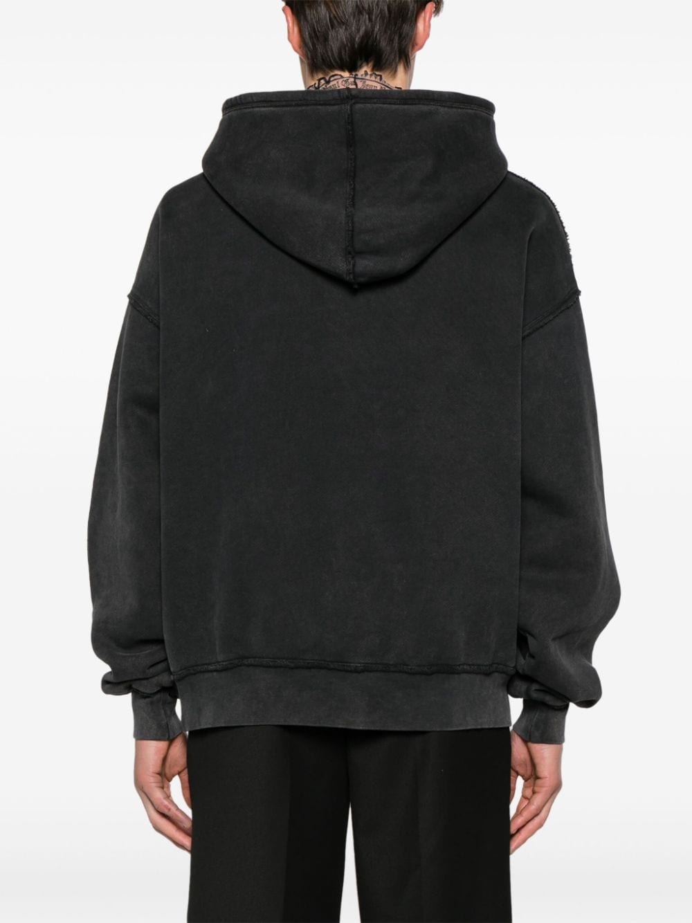 logo-print cotton hoodie - 4