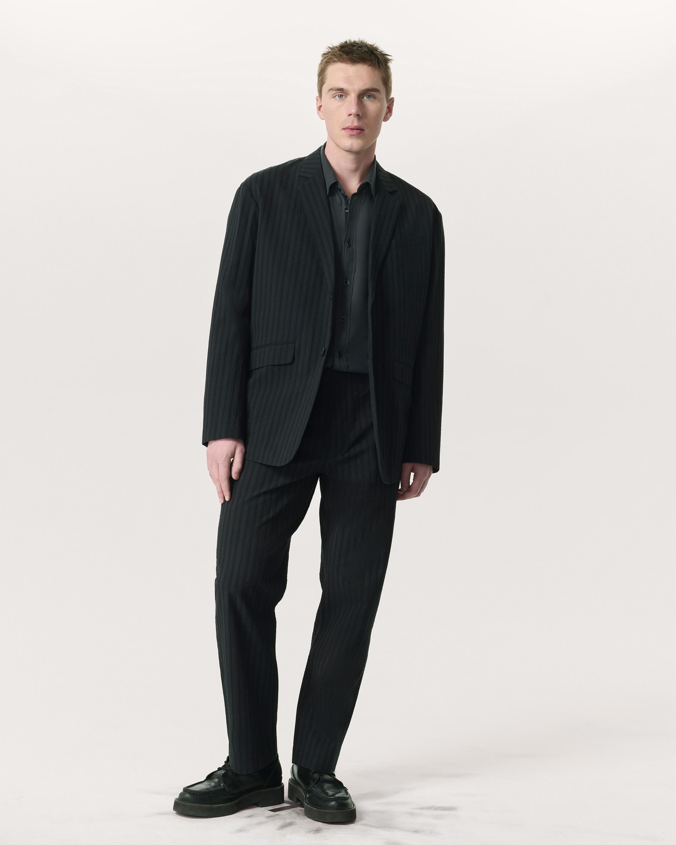 Shift Textured-Stripe Cotton-Silk Blazer - 4
