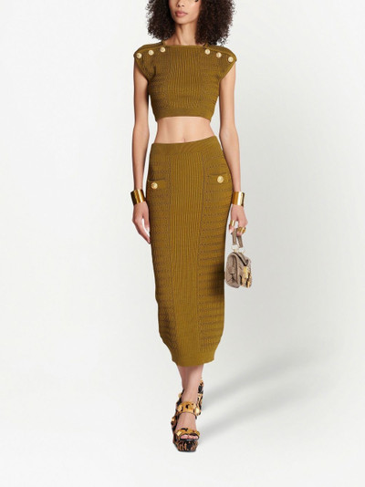 Balmain ribbed-knit pencil skirt outlook