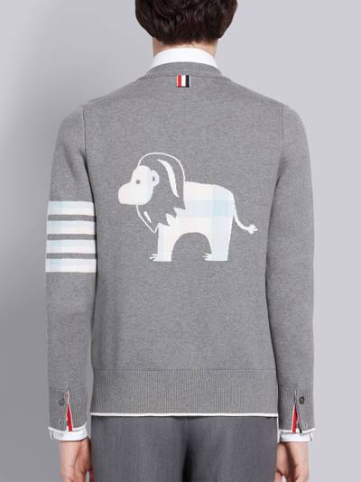 Thom Browne 4-Bar Lion Icon jacquard cardigan outlook