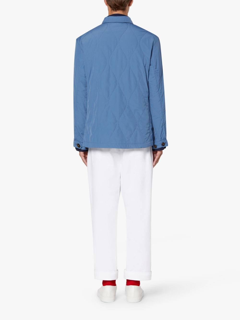 SEESUCKER CHORE SKY BLUE QUILTED JACKET | GQM-215 - 3