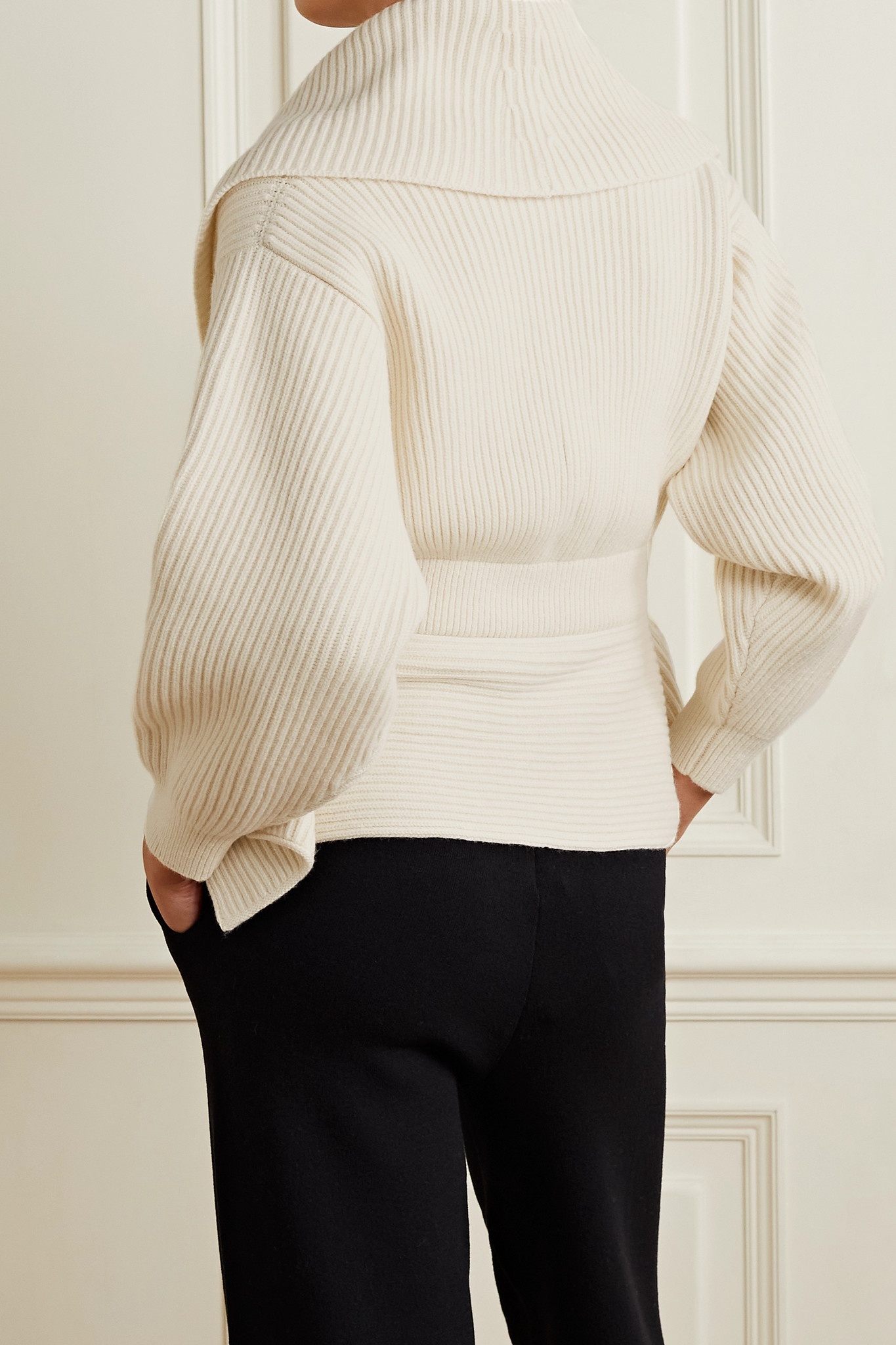 Ribbed wool and cashmere-blend cardigan - 3