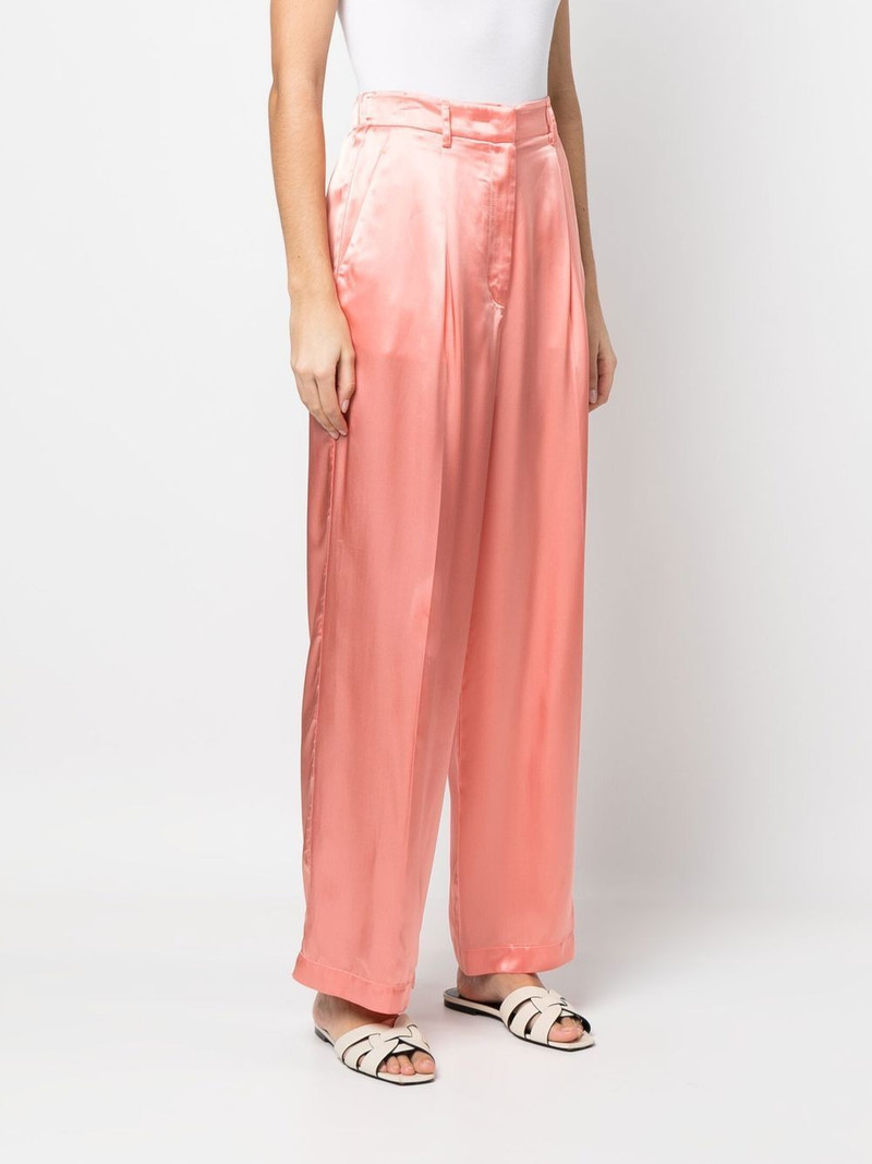satin-finish gathered trousers 3