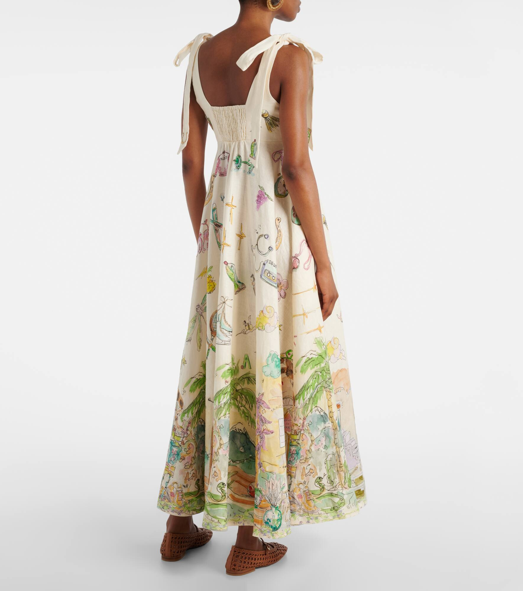 Anouk printed linen midi dress - 3