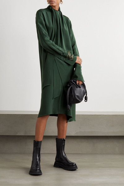 Loewe Draped silk-crepe midi dress outlook