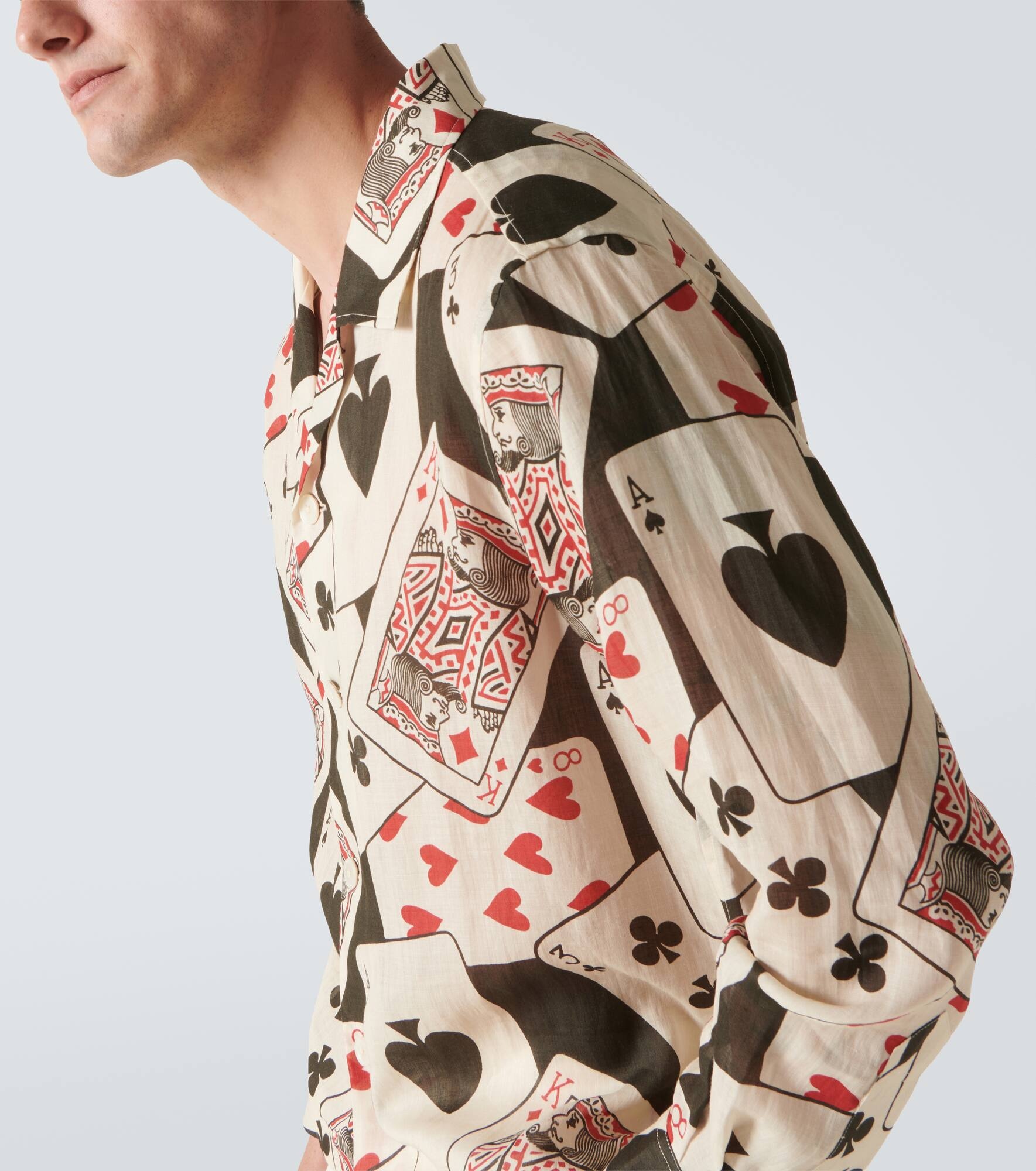 Ace Of Spades printed ramie shirt - 5