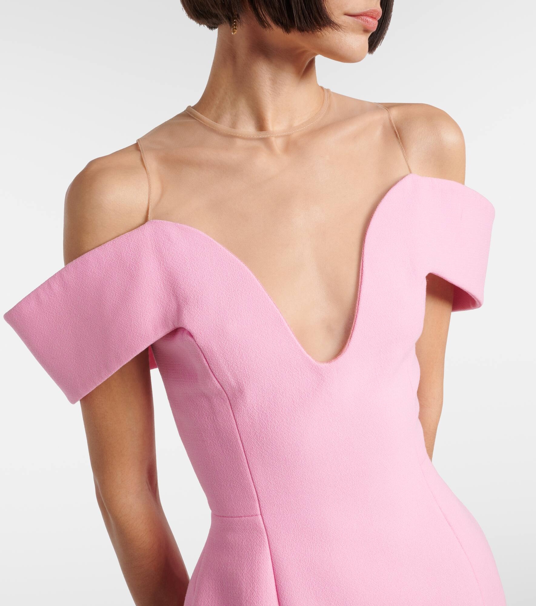 Virgin wool crêpe minidress - 4