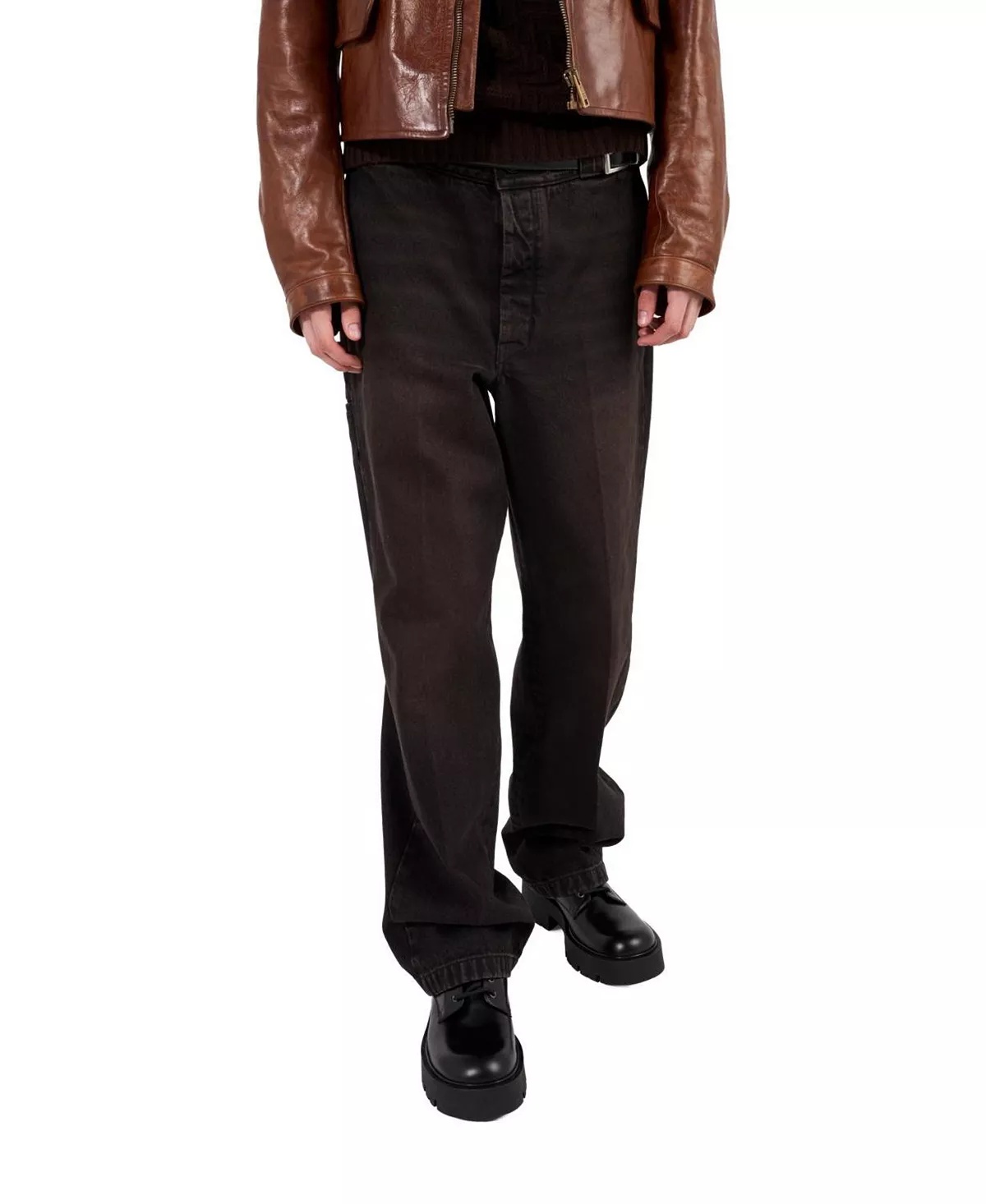 Men's Brushed Leather Combat Boots - 2