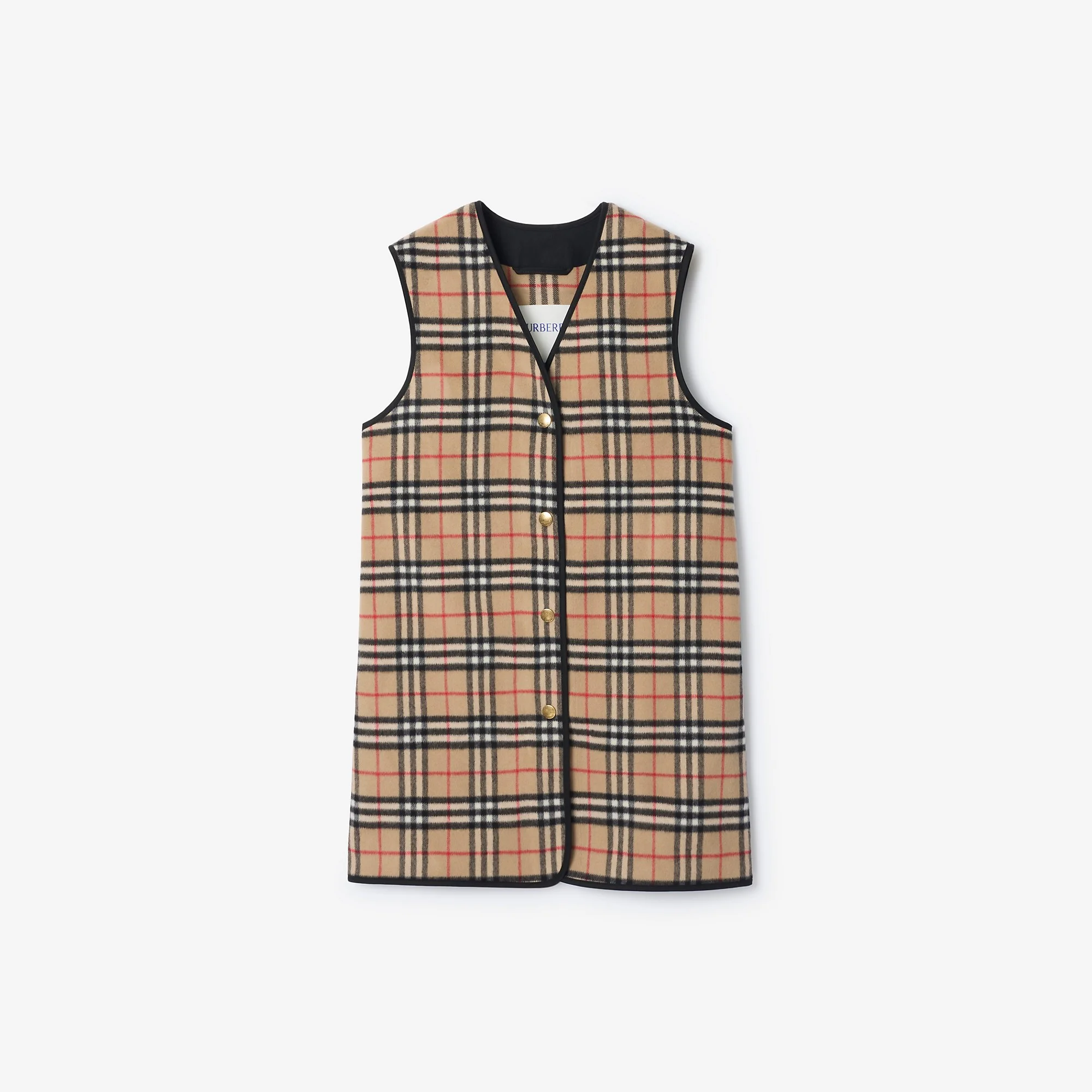 Check Wool Cashmere Warmer - 1