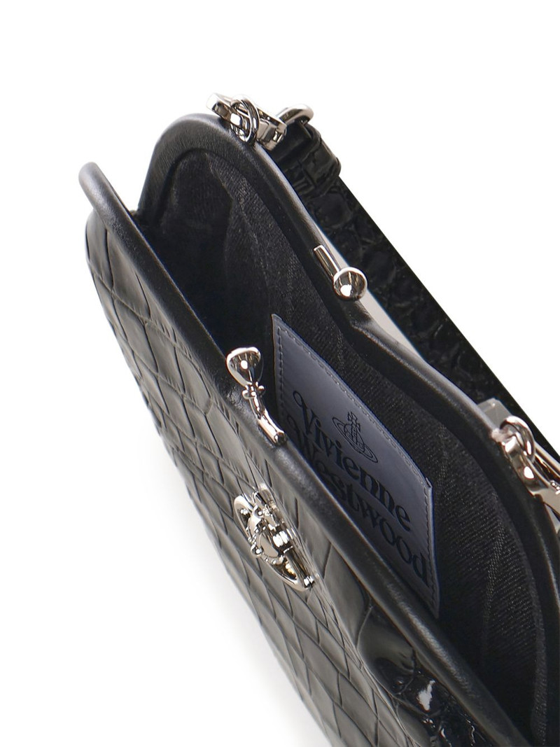 Heart embossed leather tote bag 4