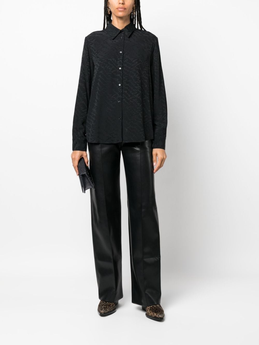 patterned-jacquard long-sleeve shirt - 2