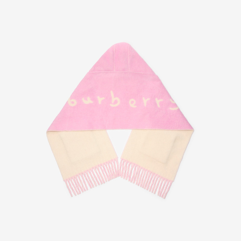 Burberry Logo Alpaca Wool Blend Hooded Scarf outlook