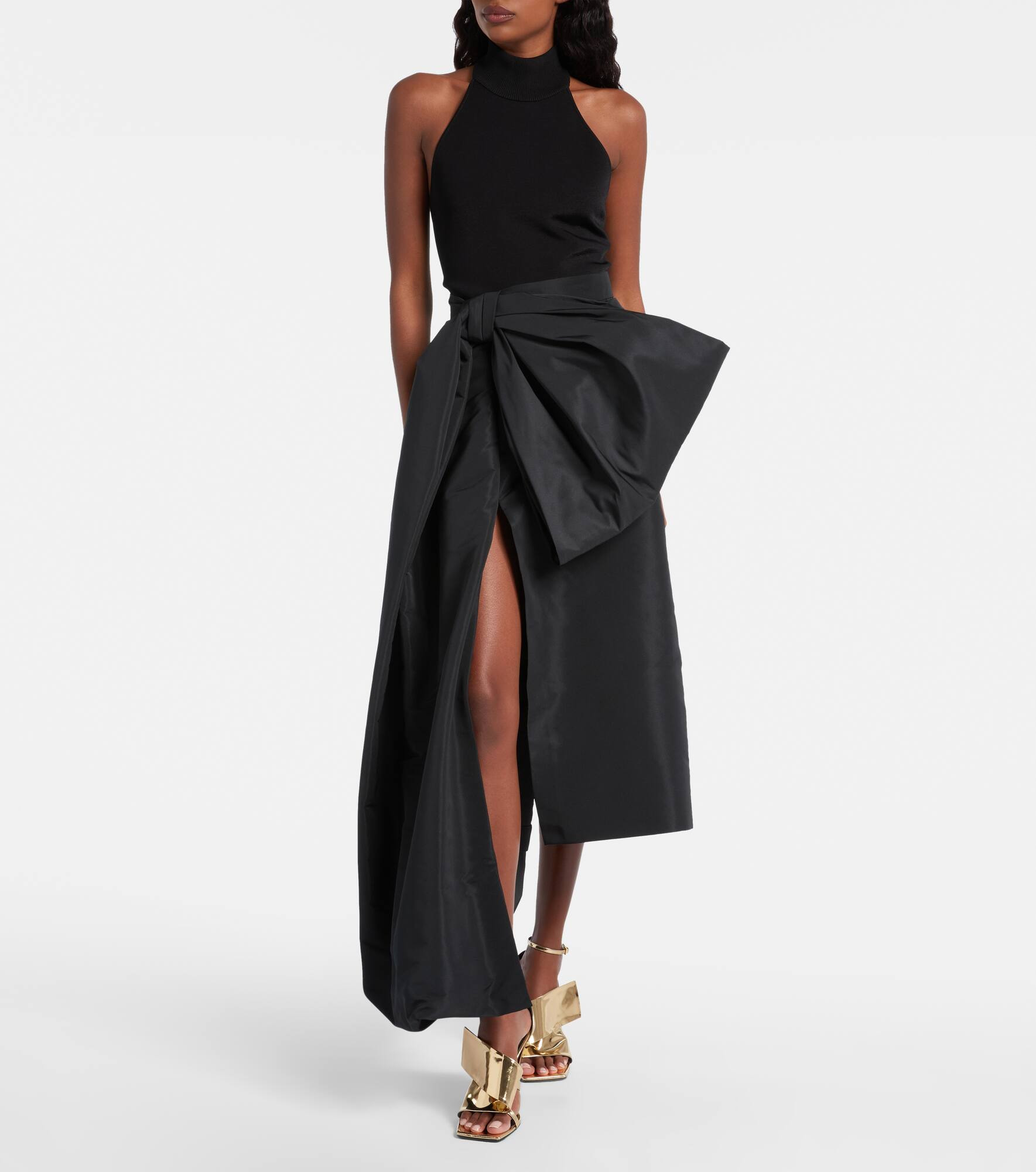 Bow-detail taffeta maxi skirt - 2