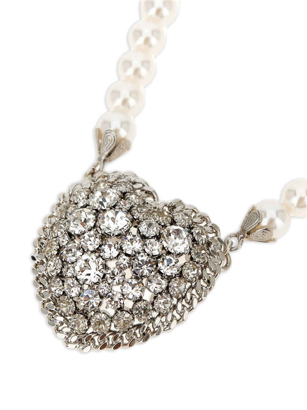 crystal-embellished heart necklace - 2