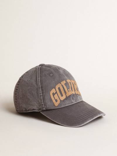 Golden Goose Hat in lilac-gray cotton with Golden lettering on the front outlook