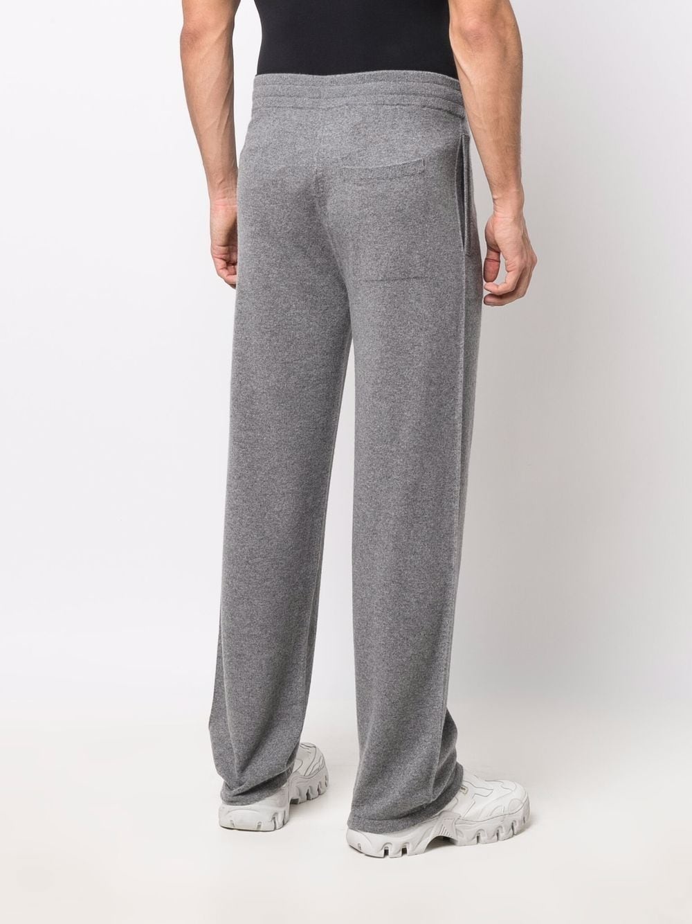 logo-embroidered cashmere track pants - 4