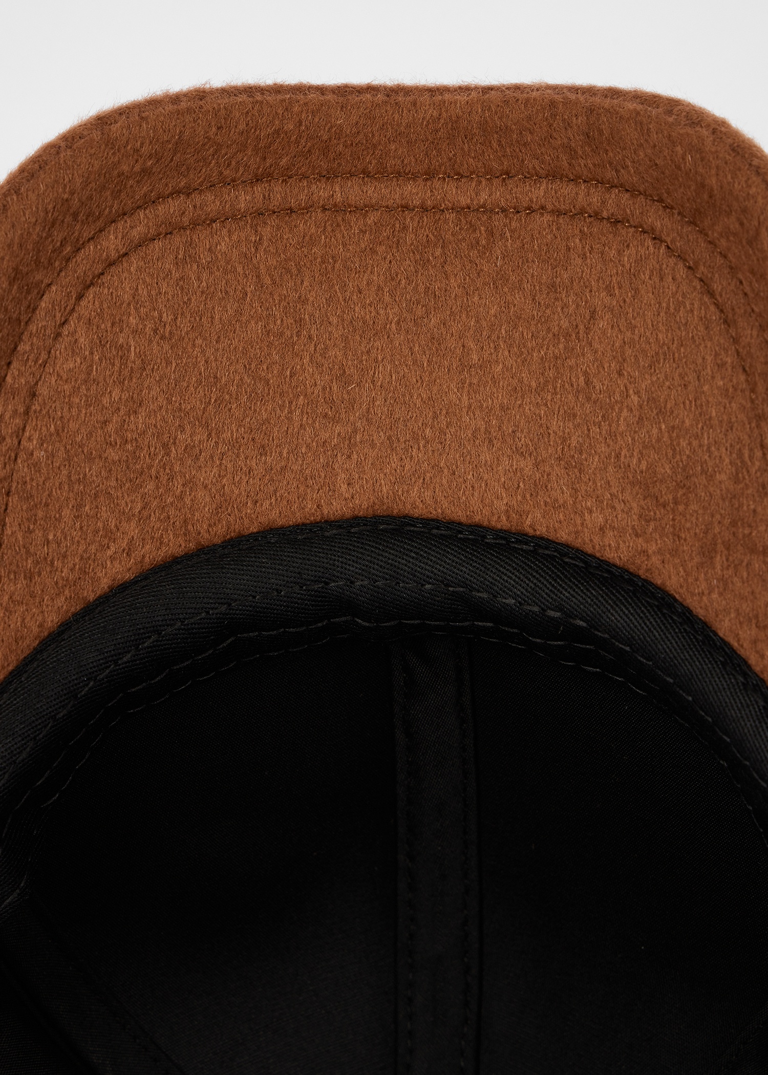 Brown 'Signature Stripe' Trim Wool Cap - 4