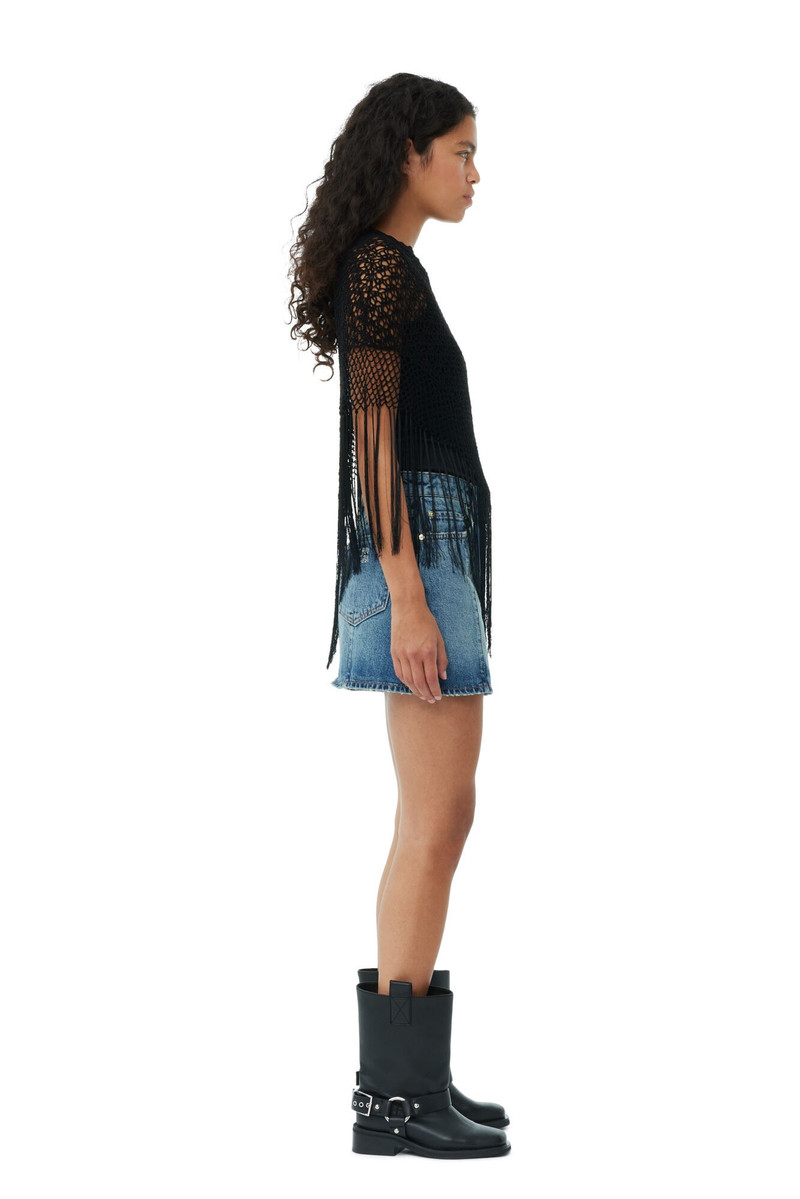 BLACK SHEER LACE PONCHO 5