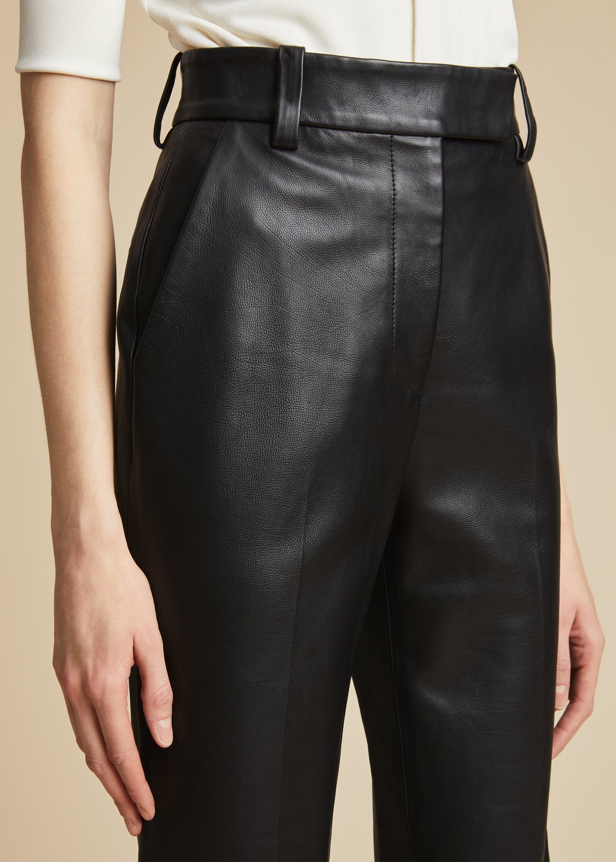 The Melie Pant in Black Leather - 4