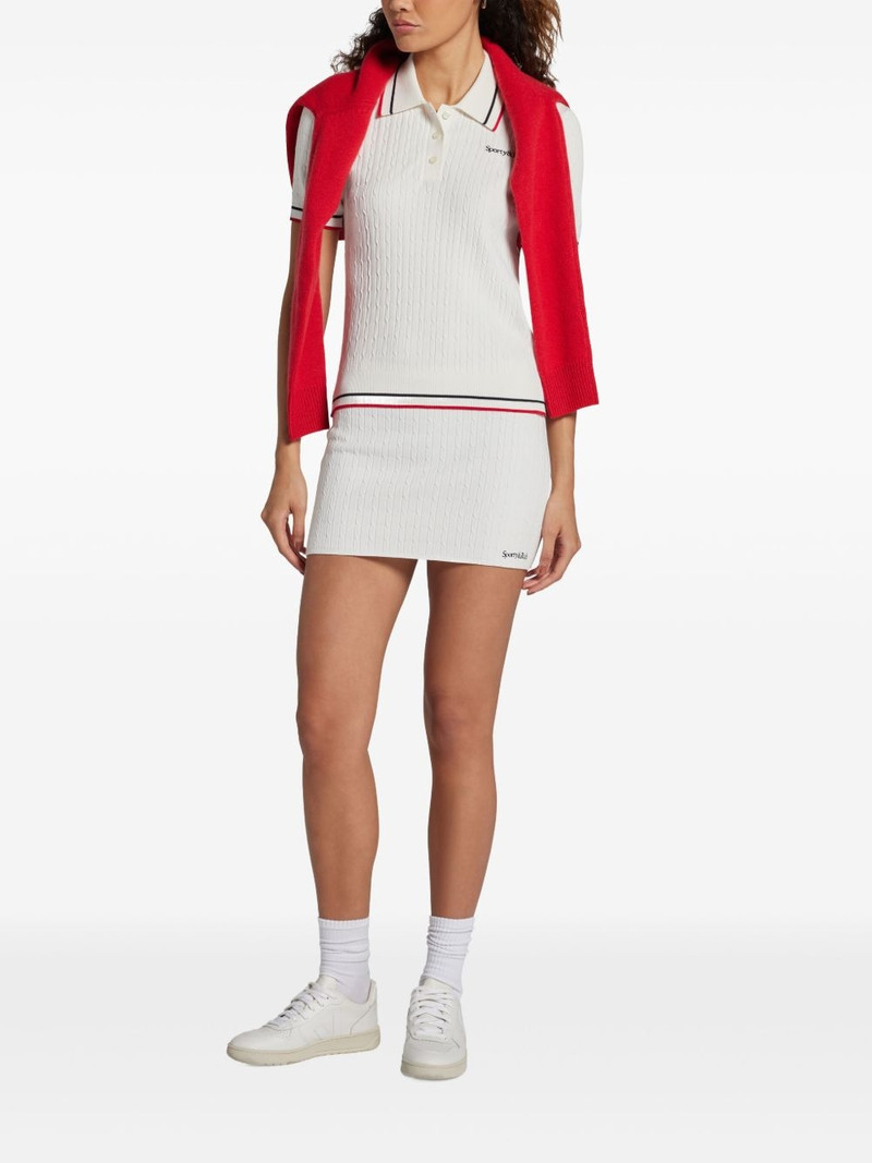 Sporty & Rich Serif Logo-embroidered mini skirt outlook