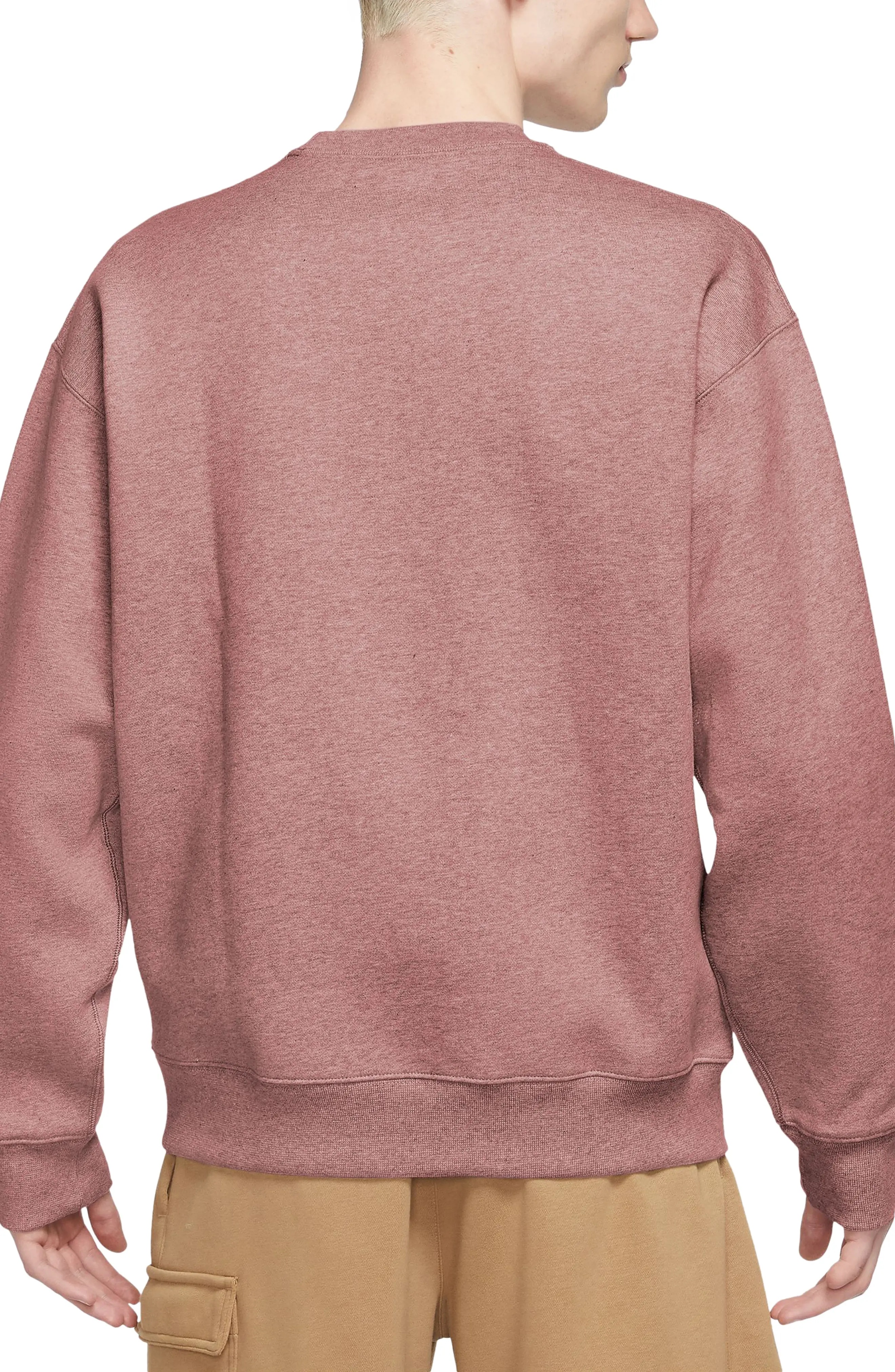 Solo Swoosh Oversize Crewneck Sweatshirt in Red Stardust/White - 2