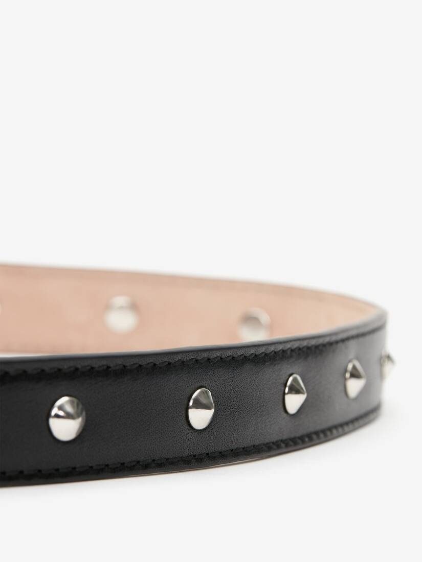 Women's Single Studded Belt in Black - 2
