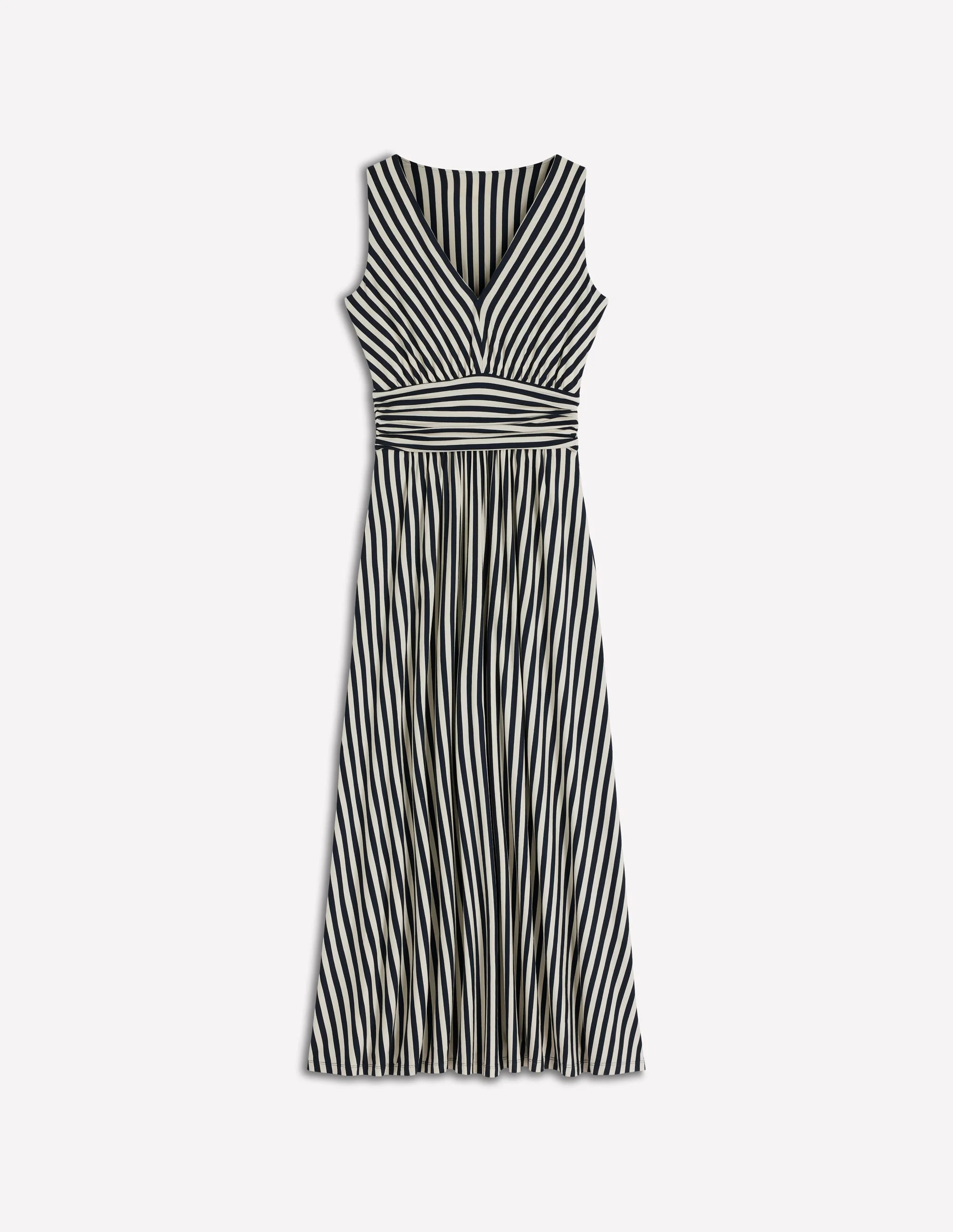 Elodie Jersey Maxi Dress-Navy and Ivory Stripe - 1