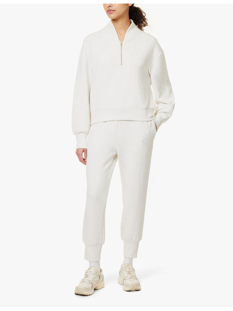 VARLEY The Slim Cuff 25 relaxed-fit mid-rise stretch-jersey jogging bottoms outlook