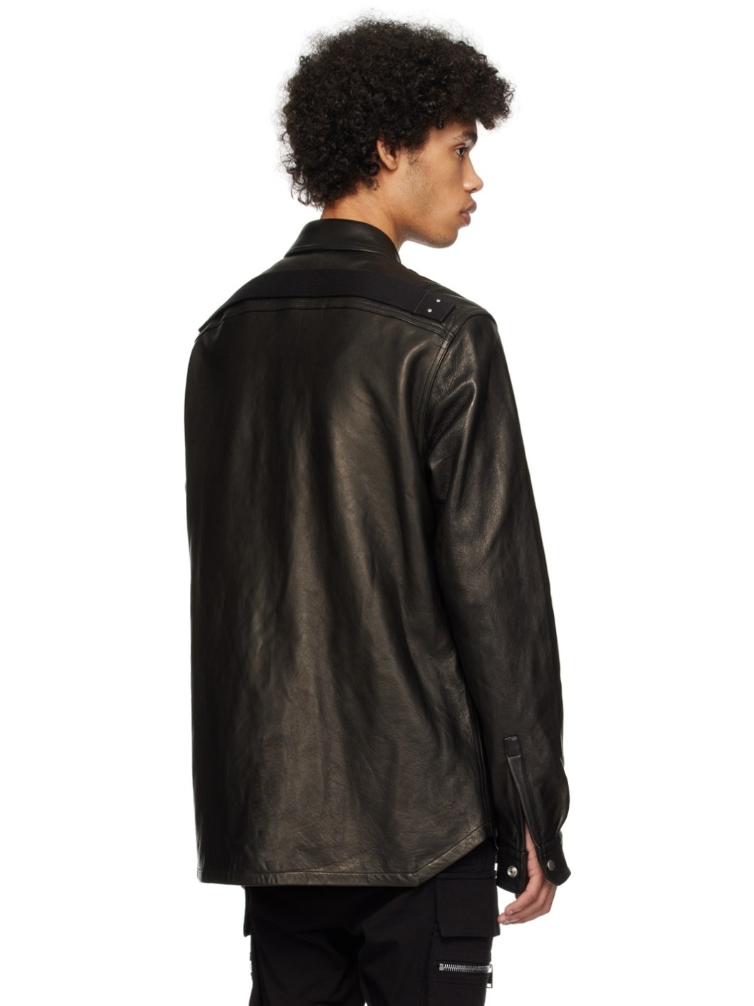 Black Waxed Leather Jacket - 3