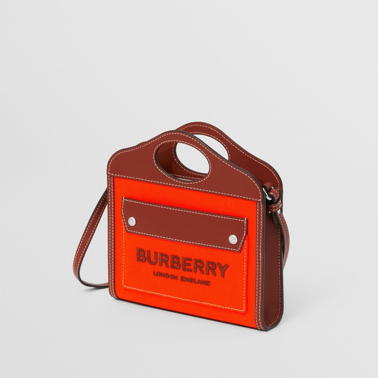 Micro Two-tone Canvas and Leather Pocket Bag - 4