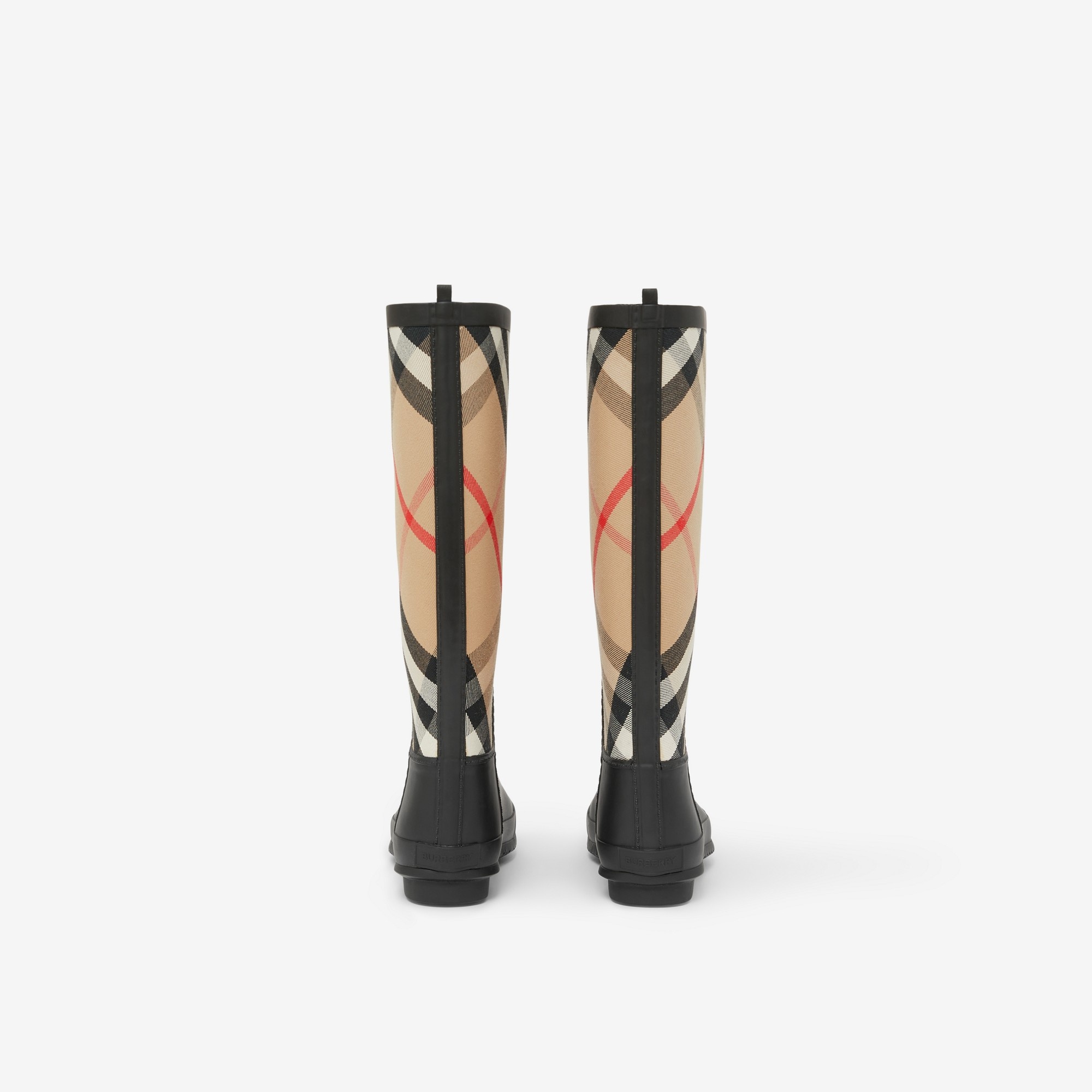 House Check Panel Rubber Rain Boots - 3
