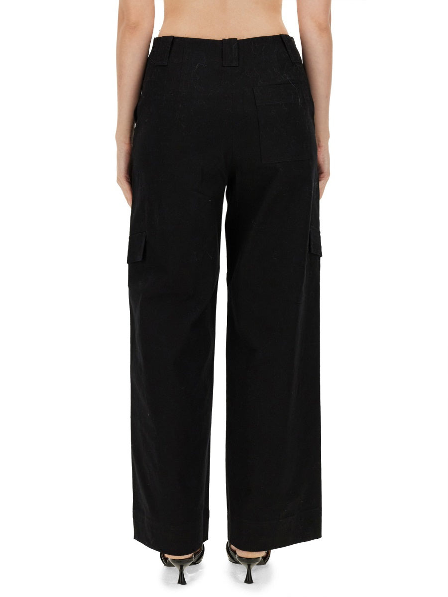 Ganni Women Herringbone Pants - 3