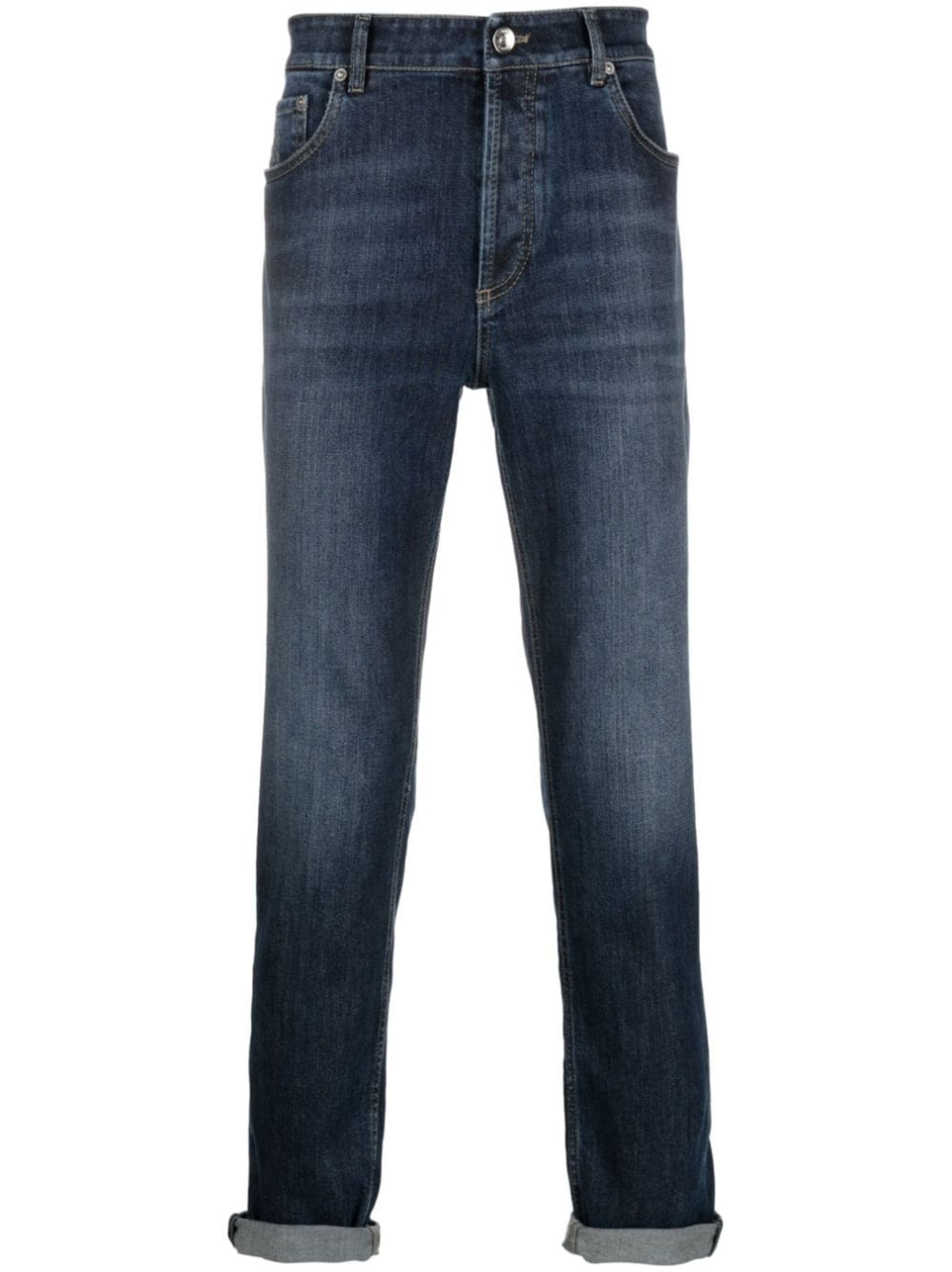 mid-rise cotton jeans - 1