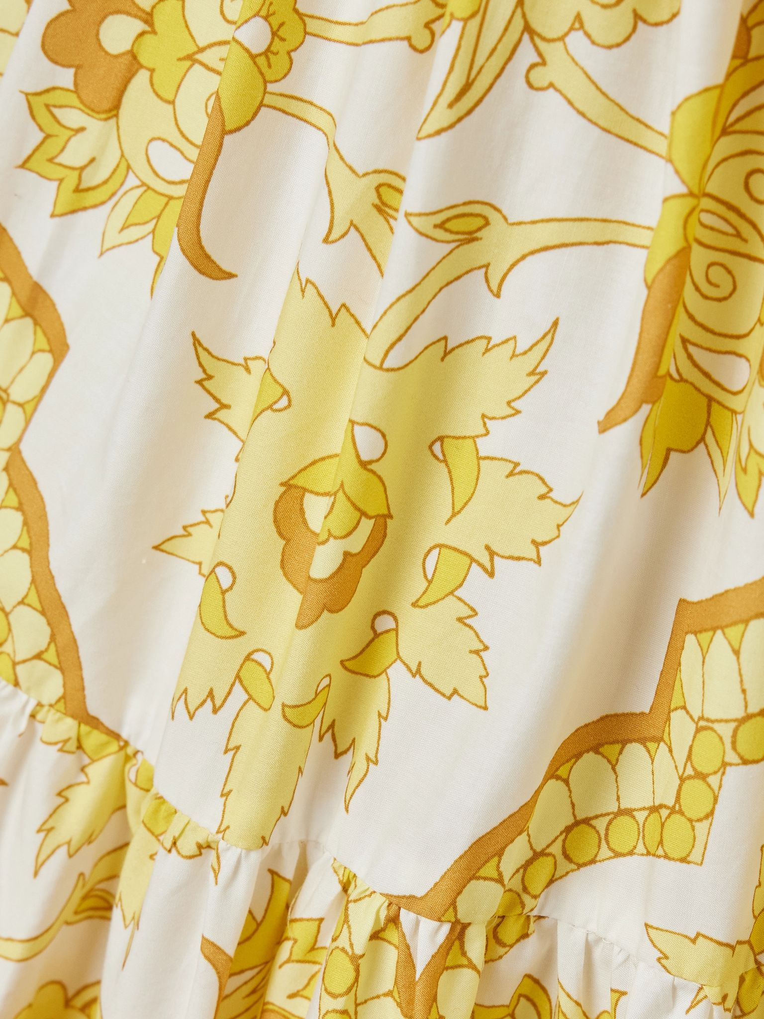 Margarita tiered floral-print cotton-poplin midi dress Yellow - 4