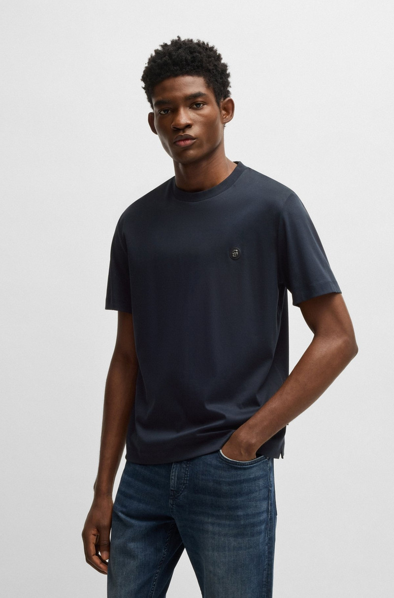 BOSS REGULAR-FIT T-SHIRT IN COTTON WITH MONOGRAM PRINT outlook