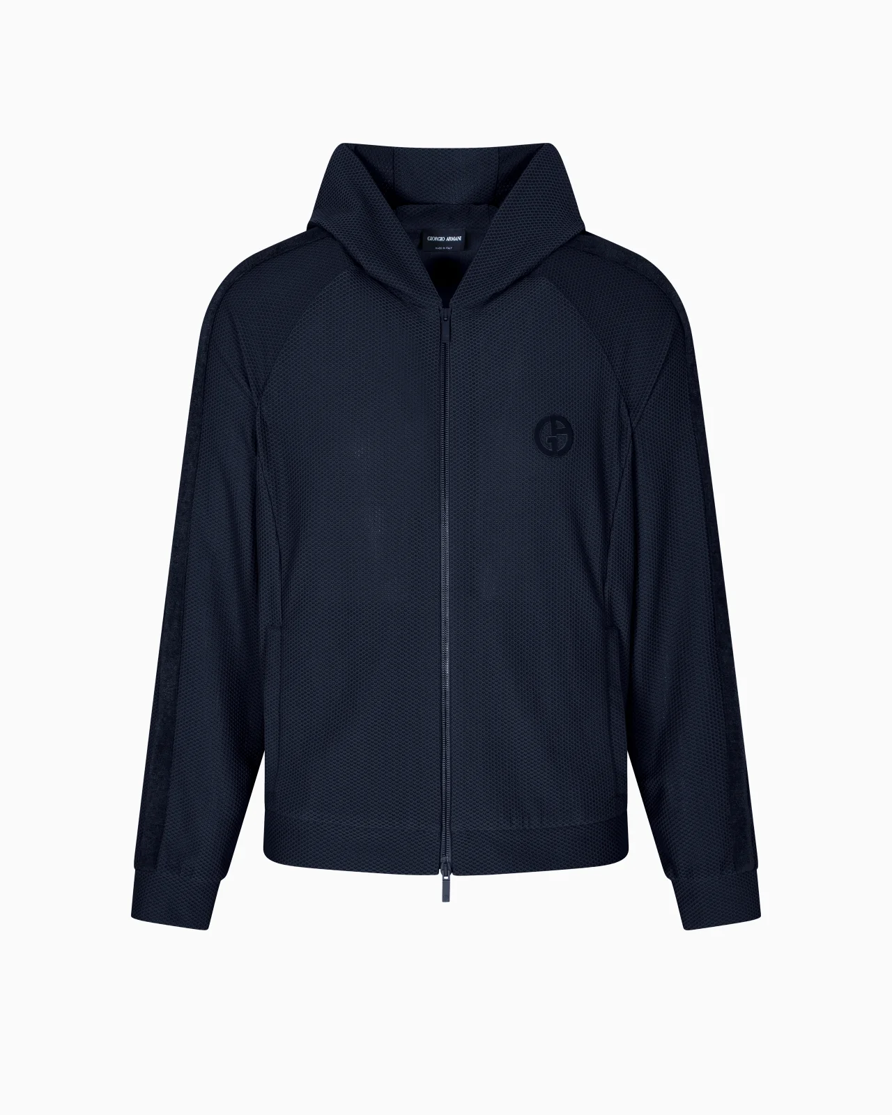 HOODED SWEATSHIRT IN TECHNICAL WAFFLE FABRIC - 1