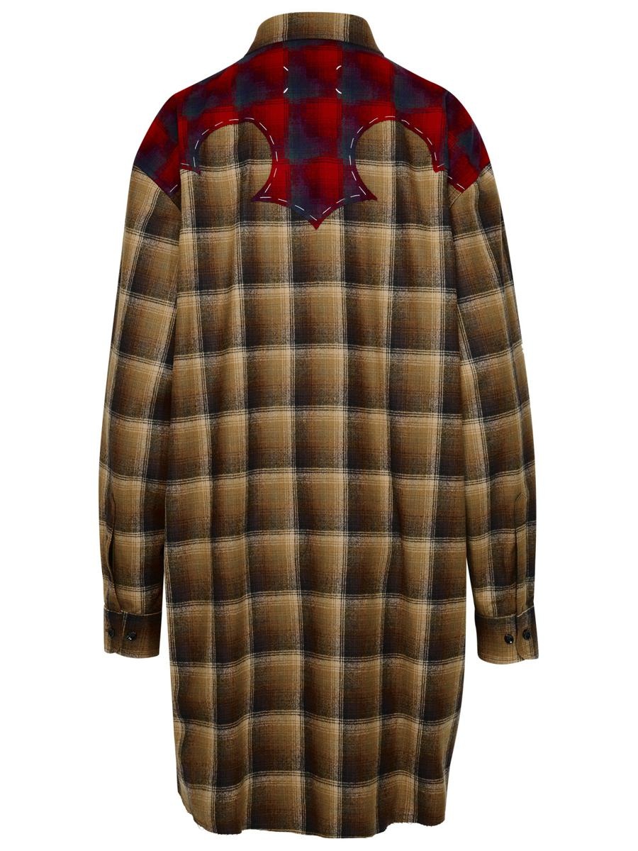 MAISON MARGIELA 'PENDLETON' BROWN WOOL SHIRT - 3