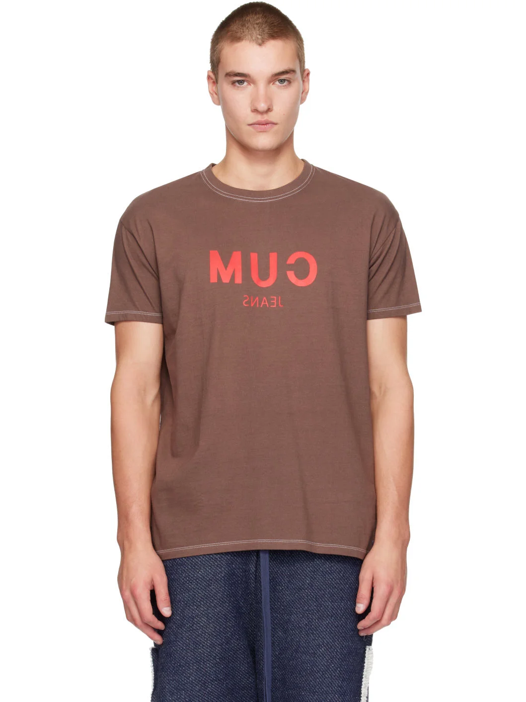 Brown 'Cum' T-shirt - 1