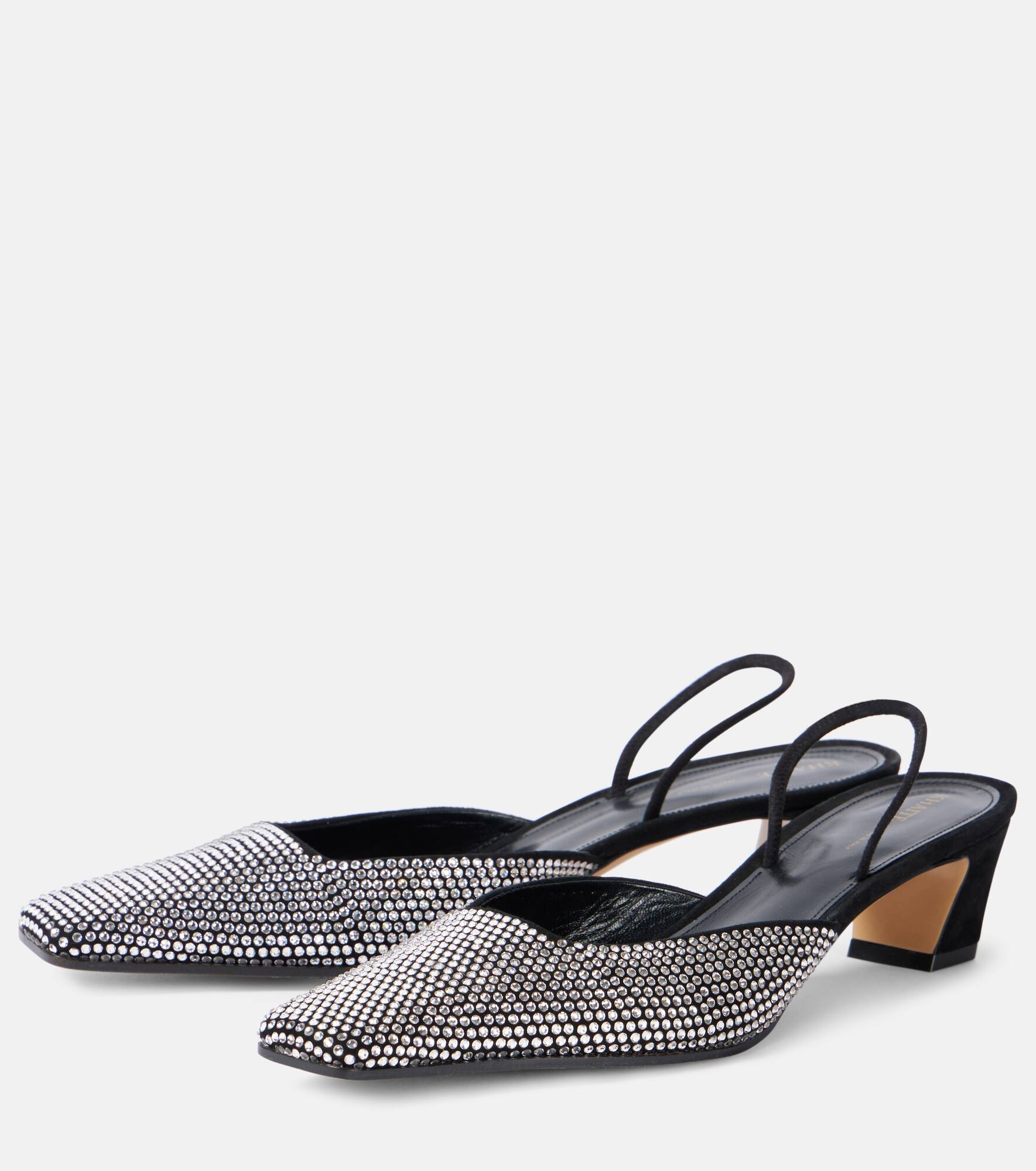 Roosevelt embellished leather slingback pumps - 5