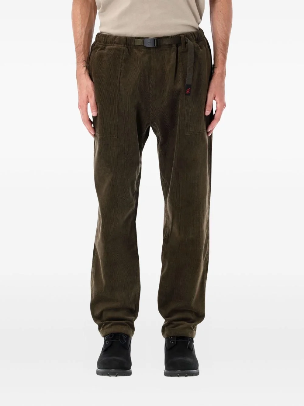 corduroy belt trousers - 1