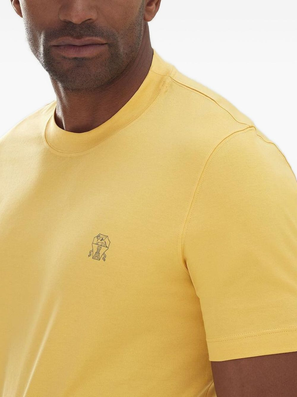 logo-embroidered cotton T-shirt - 4
