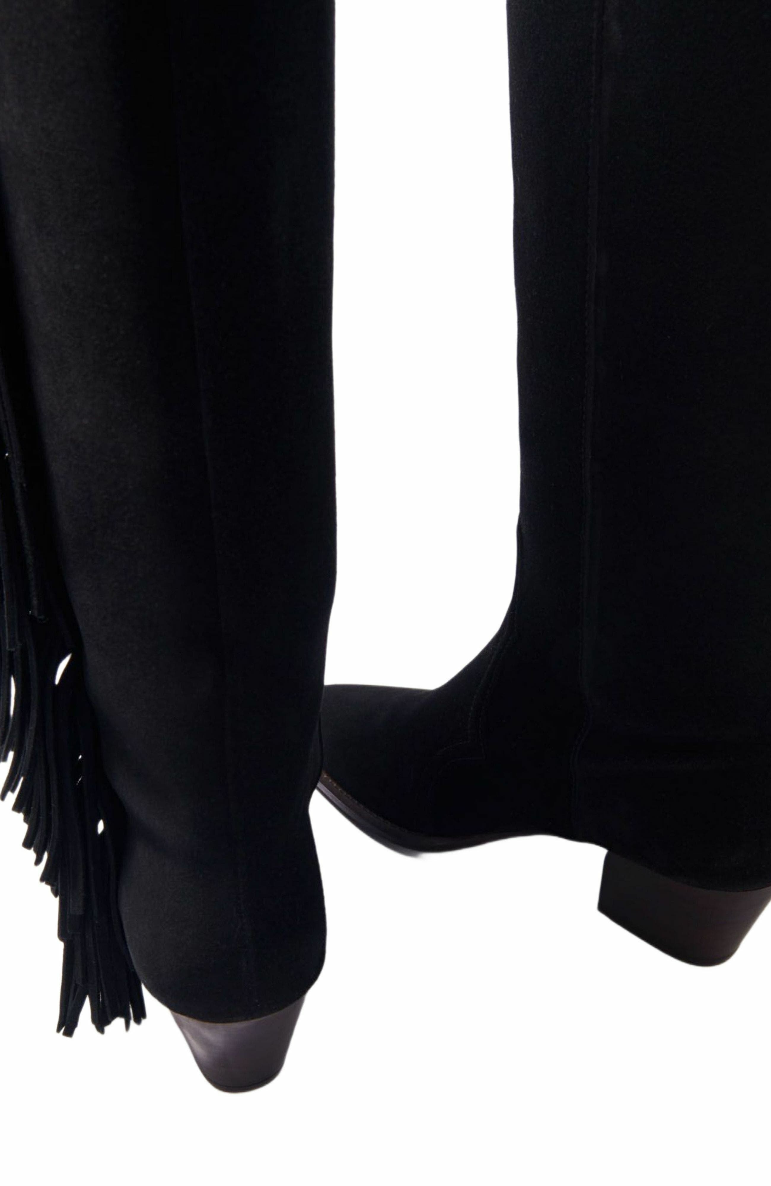 maje Fringed suede cowboy boots in Black at Nordstrom - 5