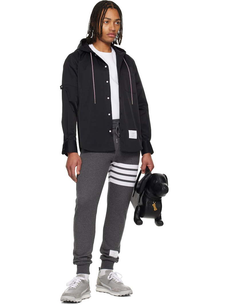 Thom Browne Black Hooded Nylon Armband Shirt outlook