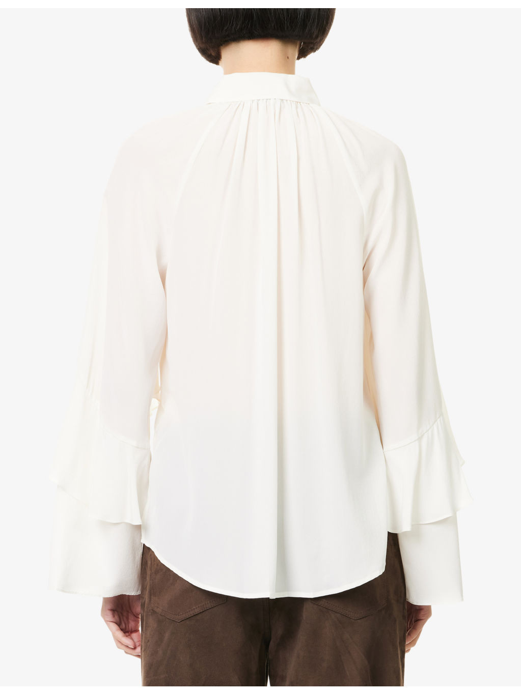 Demaris Ruffled Stretch-Silk Blouse - 4