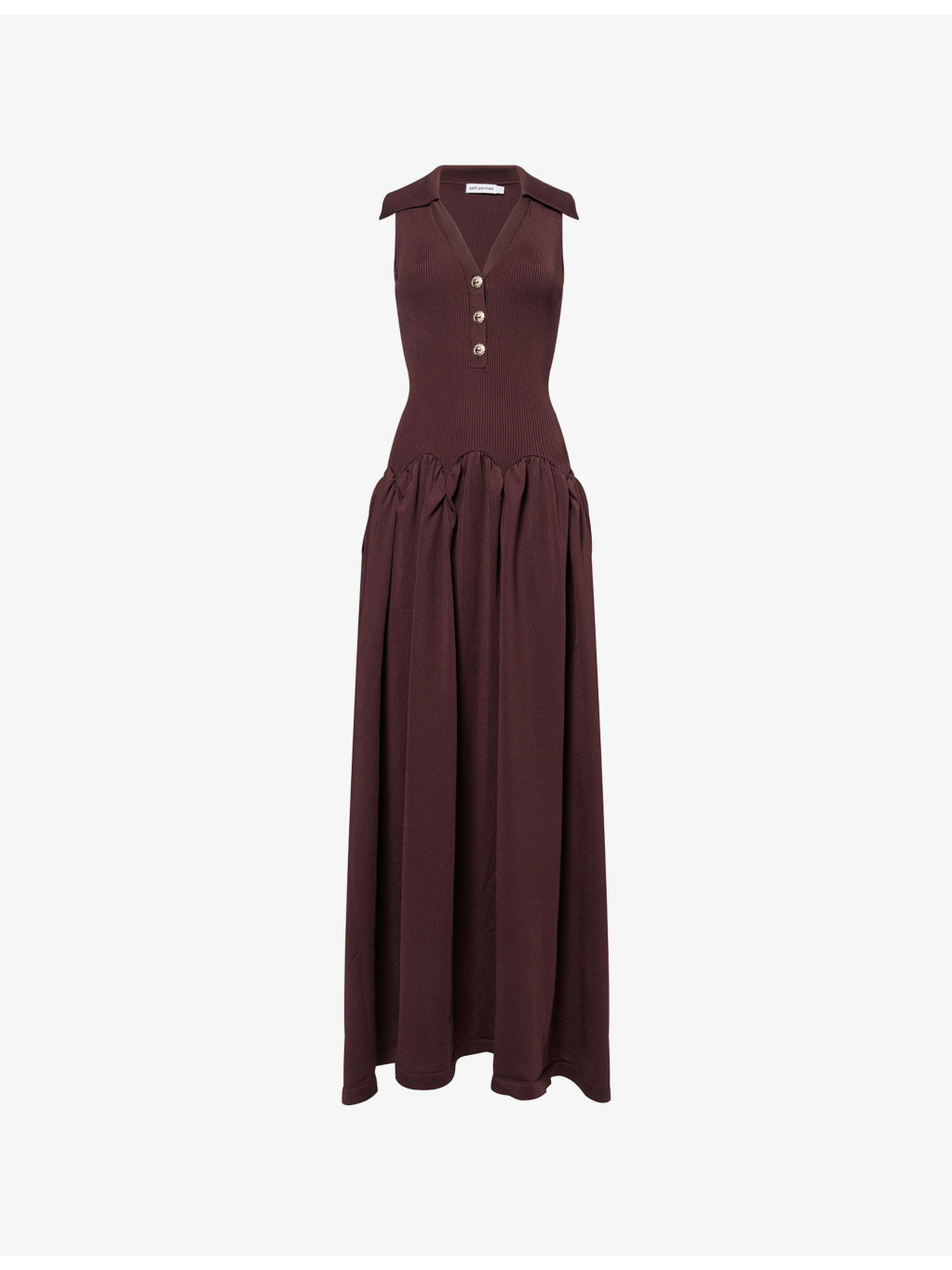 Ribbed Sleeveless Knitted Midi Dress - 1