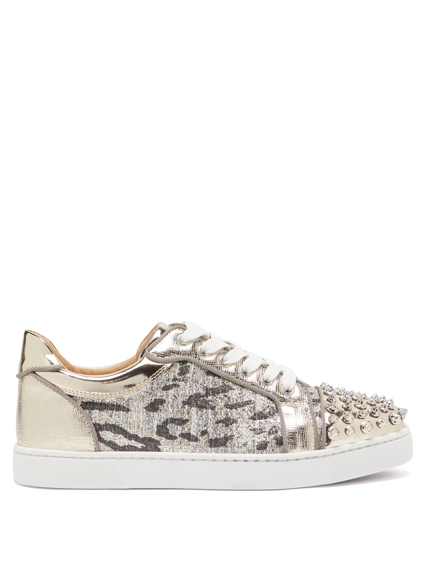 Vieira spike-embellished tweed trainers - 1