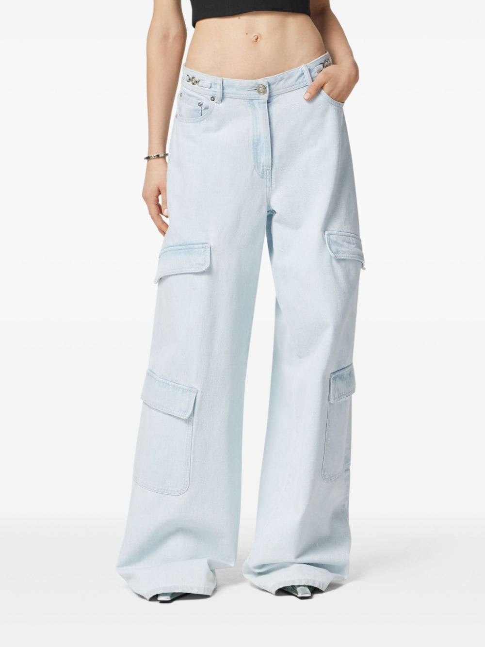 wide-leg cargo jeans - 3