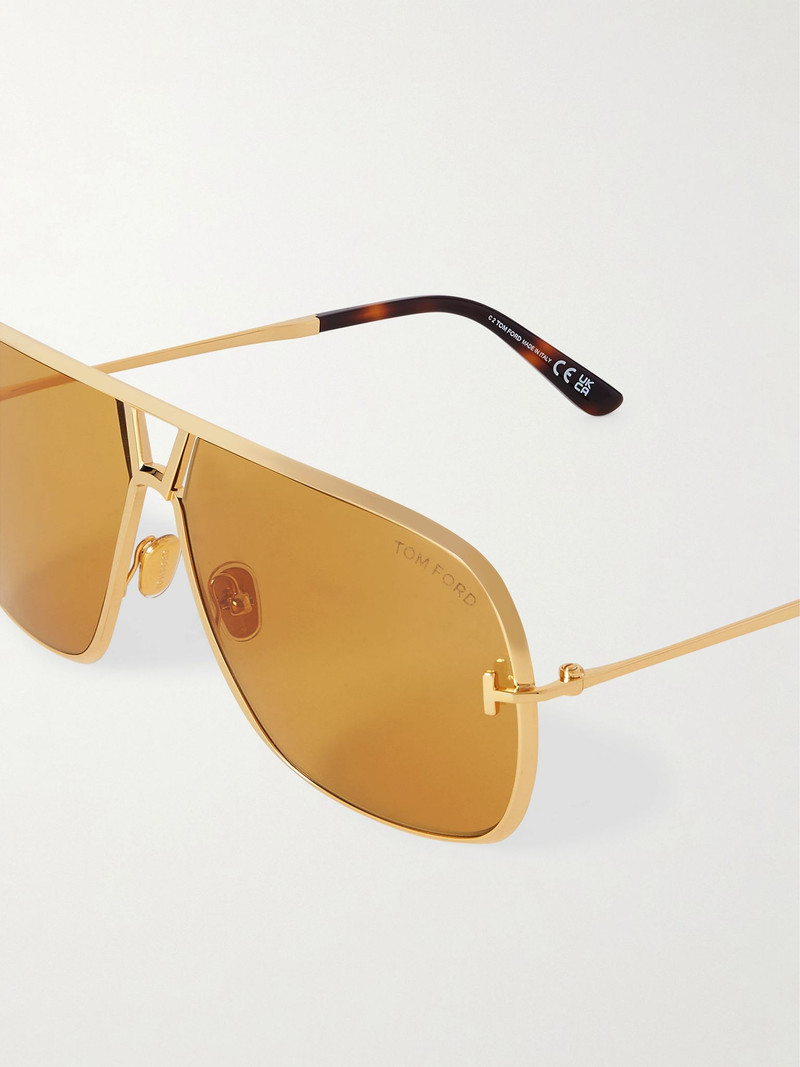 Stavros aviator-style gold-tone sunglasses Gold 4